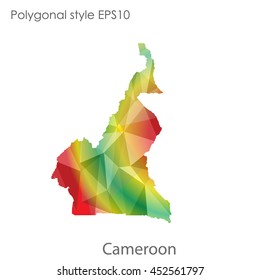 Republic of Cameroon map in geometric polygonal style.Abstract gems triangle,modern design background.Vector illustration EPS10
