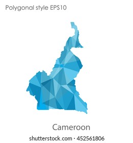 Republic of Cameroon map in geometric polygonal style.Abstract gems triangle,modern design background.Vector illustration EPS10