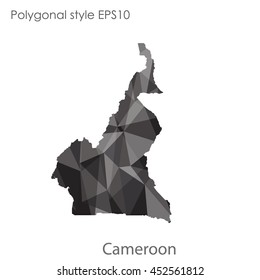 Republic of Cameroon map in geometric polygonal style.Abstract gems triangle,modern design background.Vector illustration EPS10