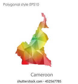 Republic of Cameroon map in geometric polygonal style.Abstract gems triangle,modern design background.Vector illustration EPS10