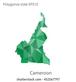 Republic of Cameroon map in geometric polygonal style.Abstract gems triangle,modern design background.Vector illustration EPS10