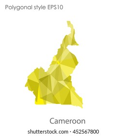 Republic of Cameroon map in geometric polygonal style.Abstract gems triangle,modern design background.Vector illustration EPS10