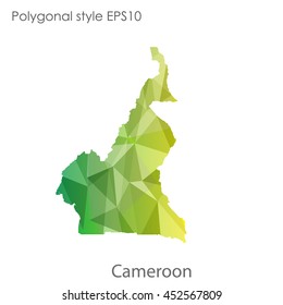 Republic of Cameroon map in geometric polygonal style.Abstract gems triangle,modern design background.Vector illustration EPS10