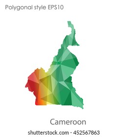 Republic of Cameroon map in geometric polygonal style.Abstract gems triangle,modern design background.Vector illustration EPS10