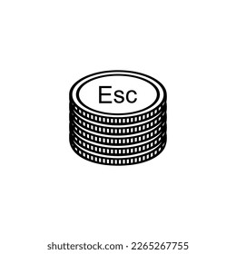 Republic of Cape Verde also called Cabo Verde Currency Symbol, Cape Verdean Escudo Icon, CVE Sign. Vector Illustration