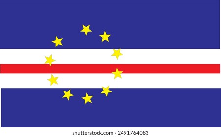 Republic of cape verde flag two blue one white and red stripe