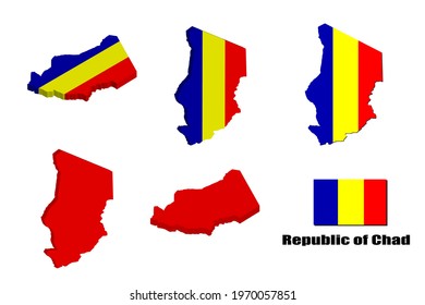 Republic of Chad map on white background. vector illustration.