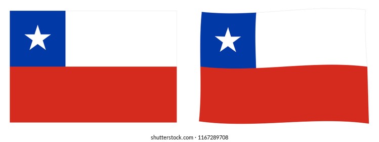 Republic of Chile flag. Simple and slightly waving version.