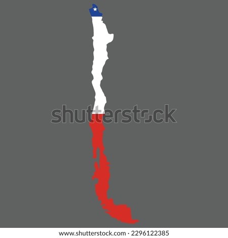 Republic of Chile map and flag detailed concept vector illustration.