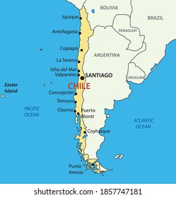 Republic of Chile - vector map