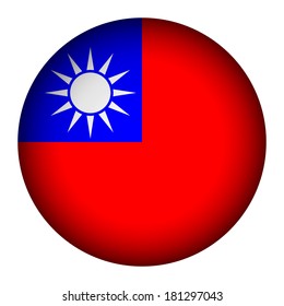 Republic of China flag button on a white background. Vector illustration.