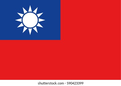 Republic of China flag vector, taiwan