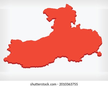 Republik China Isometrische Karte 3D Form Vector Infografik Element