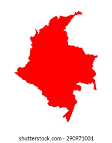 Republic of Colombia vector map isolated on white background. High detailed silhouette illustration.
