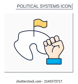 Republic color icon. Government form. Power is held by people and their elected representatives. Political system concept.Isolated vector illustration