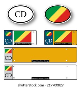 republic of the congo auto set against white background, abstract vector art illustration, image contains transparency