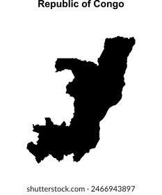 Republic of Congo blank outline map design
