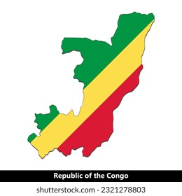 Republic of the Congo Country - Flag Map