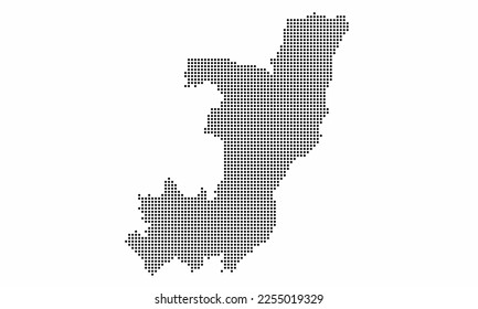 Republic of the Congo dotted map with grunge texture in dot style. Abstract vector illustration of a country map with halftone effect for infographic. 