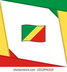 Plantilla De Diseño De Fondo De Resumen De Bandera De La República Del Congo. Cartel del Día de la Independencia de la República del Congo en medios sociales. Día De La Independencia De La República Del Congo