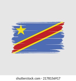 Republic Congo Flag Brush. National Flag