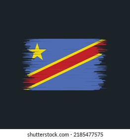 Republic Congo Flag Brush. National Flag