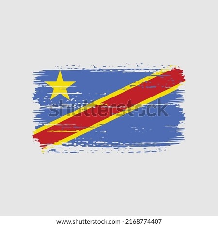 Republic Congo Flag Brush. National Flag
