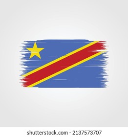 Die Flagge der Republik Kongo zieht. Nationalflagge