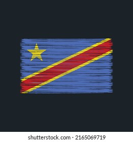 Republic Congo Flag Brush Strokes. National Flag