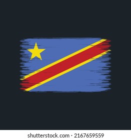 Republic Congo Flag Brush Strokes. National Flag
