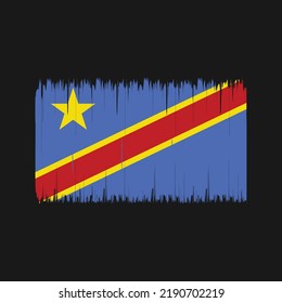 Pincel de bandera de la República del Congo. Bandera nacional