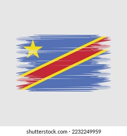 Republic Congo Flag Brush Vector Illustration