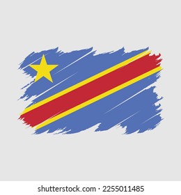 Republic Congo Flag Brush Vector Illustration