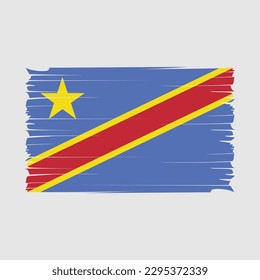 Republic Congo Flag Brush Vector Illustration