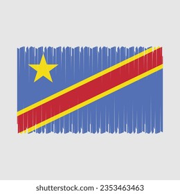 Ilustración del vector de pincel de bandera de la República del Congo