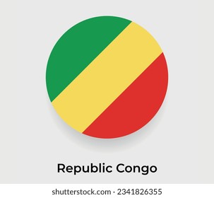 Republic Congo flag bubble circle round shape icon vector illustration