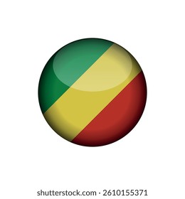 Republic of the Congo Flag Circle Vector Template