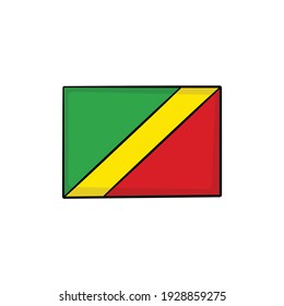 Republic of the Congo flag in drawing style isolated vector. Hand drawn object illustration for your presentation, teaching materials or others.