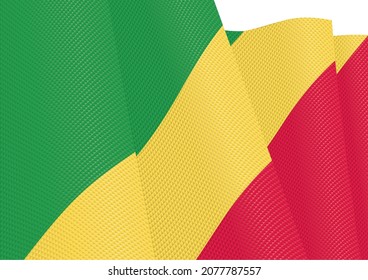 republic of the congo flag fluttering gradient texture