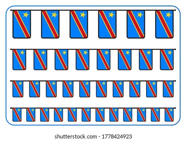 Republic of the Congo flag garland on white background, vector illustration.