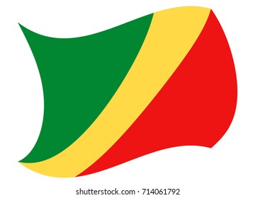 republic congo flag moved by the wind
