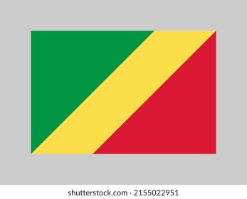 Republic of the Congo flag, official colors and proportion. Vector illustration.