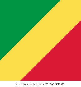 Republic of the Congo flag, official colors. Vector illustration.