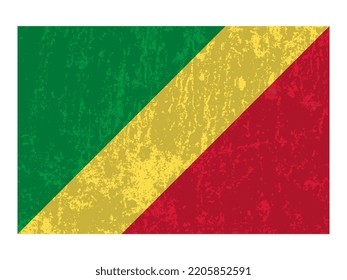Republic of the Congo flag, official colors and proportion. Vector illustration.