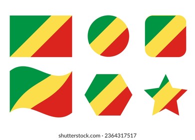 Republic of the Congo flag simple illustration for independence day or election