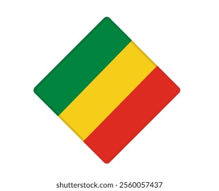 Republic of the Congo flag square shaped. vector