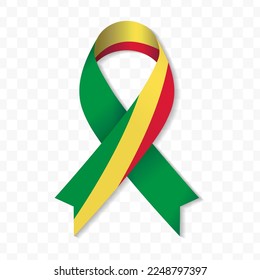 Republic of the Congo flag stripe ribbon vector illustration on a transparent background vector image (PNG).