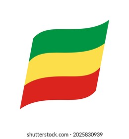 Ilustración vectorial de la bandera de la República del Congo