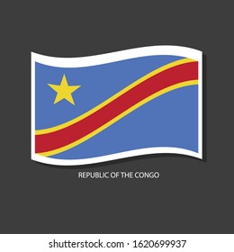 Republic of the Congo flag Vector waving with flags.