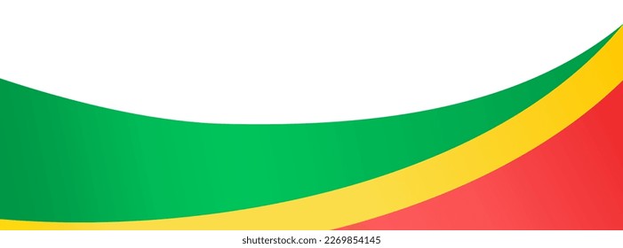 Republic of the Congo flag wave isolated on png or transparent background
